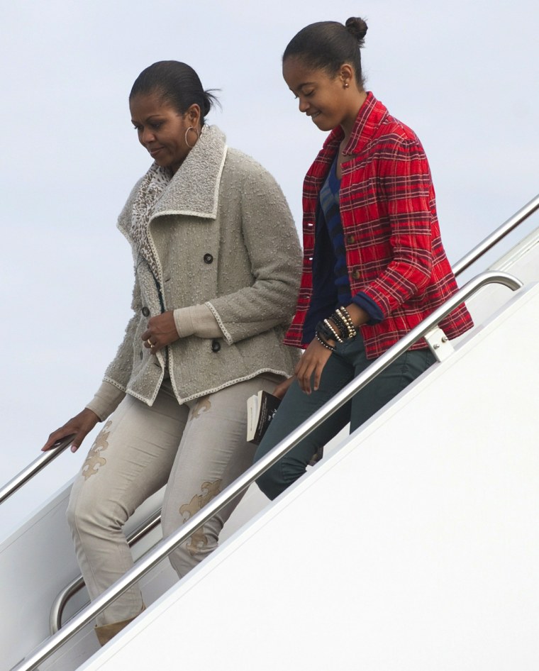 Image: First Lady Michelle Obama and daughter M